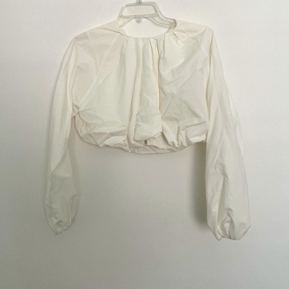 Style Addict White Puffy Crop Top Size Medium